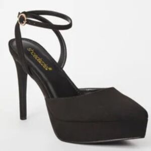 Sexy Size 12 Black Ankle Strap Platform High Heel Pumps By ShoeDazzle.